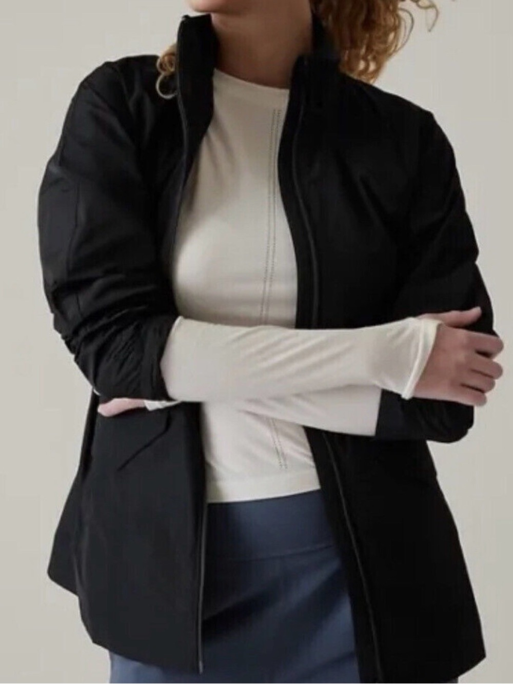 NWT Athleta Westerly Jacket XL Black Rain Jacket Travel Windbreaker And Tote